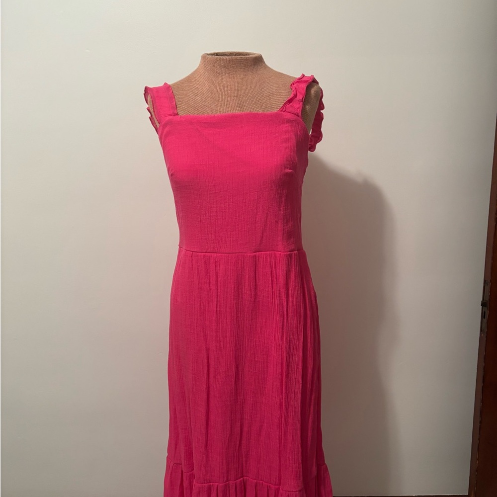 Tacera Fuchsia Midi Dress